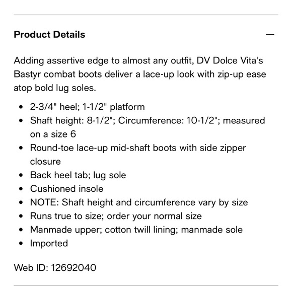 DV Dolce Vita Lug Combat Boot Black Leather Size Women’s 7.5 - NEW! - Picture 13 of 13